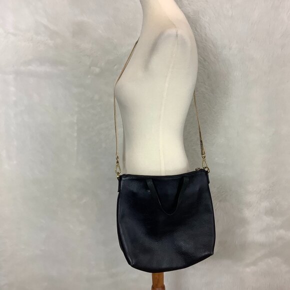 Madewell Black Pebbled Leather Small Zip Top Transport Bag - Picture 1 of 6